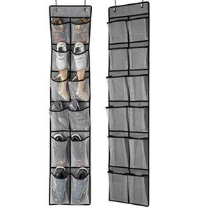 over the door shoe organizer 2 pack hanging shoe rack mesh pockets closet storag